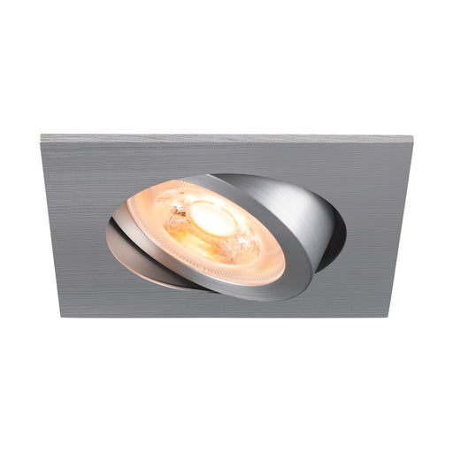 SLV Aluminium NEW TRIA® 68, recessed ceiling light, square, max. 10W GU10, aluminium