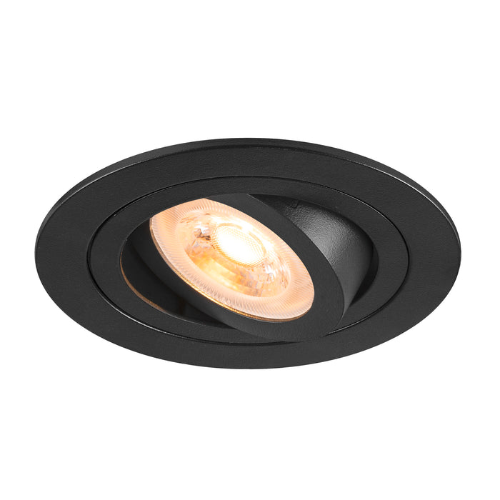 SLV Aluminium NEW TRIA® 75, recessed ceiling light, round, max. 10W GU10, black
