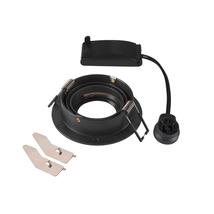 Back view product picture of SLV Aluminium NEW TRIA® 75, recessed ceiling light, round, max. 10W GU10, black