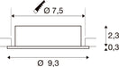 Technical drawing with dimensions for a component with a diameter of 7.5 and 9.3.
