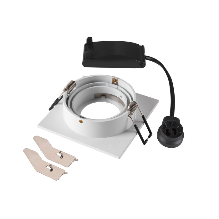 Back view product picture of SLV Aluminium NEW TRIA® 75, recessed ceiling light, square, max. 10W GU10, white