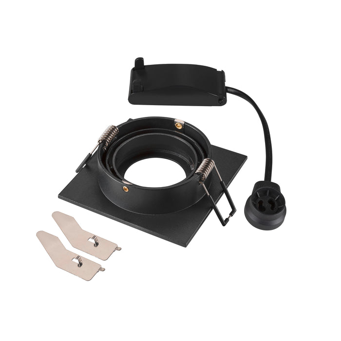 Back view product picture of SLV Aluminium NEW TRIA® 75, recessed ceiling light, square, max. 10W GU10, black