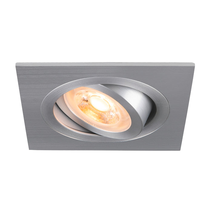 SLV Aluminium NEW TRIA® 75, recessed ceiling light, square, max. 10W GU10, aluminium