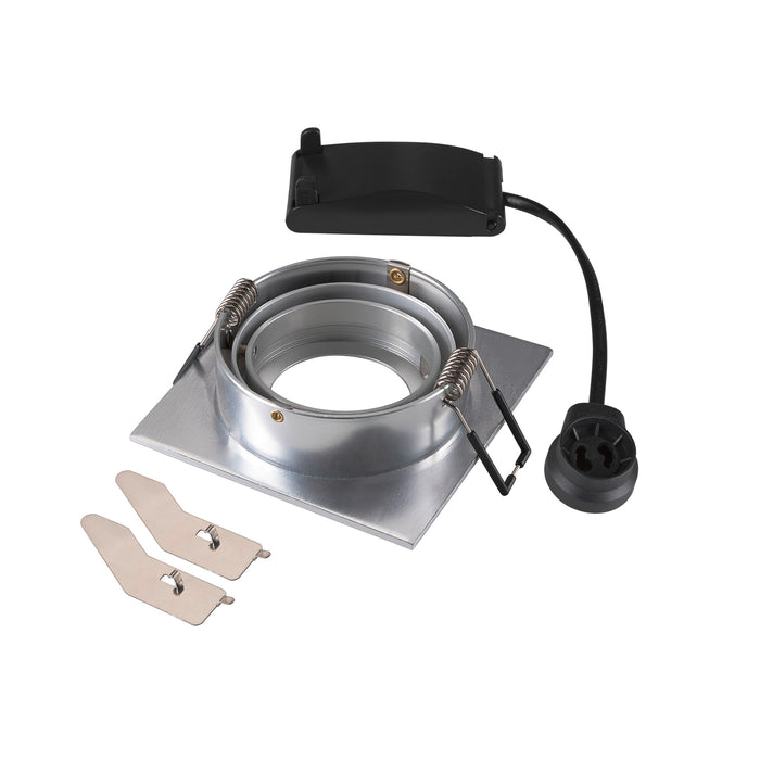 Back view product picture of SLV Aluminium NEW TRIA® 75, recessed ceiling light, square, max. 10W GU10, aluminium