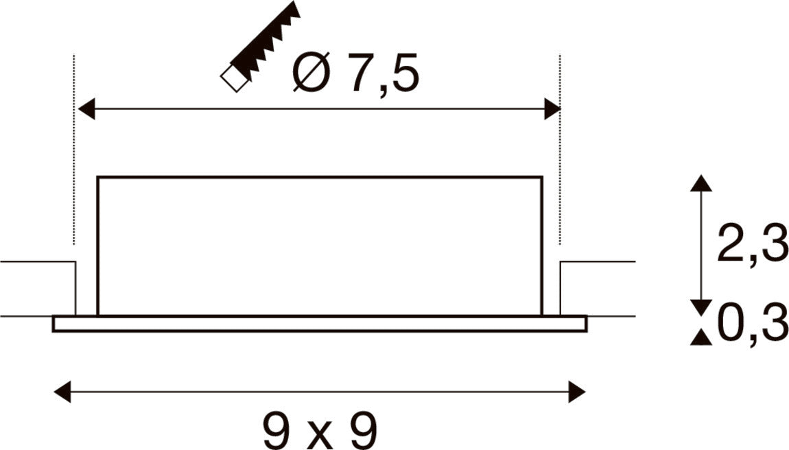 Technical drawing with dimensions.