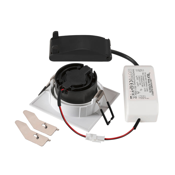 Back view product picture of SLV Aluminium NEW TRIA® 68, recessed ceiling light, 3000K, 60°, IP 20, square, white