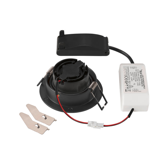 Back view product picture of SLV Aluminium NEW TRIA® 75, recessed ceiling light, 2700K, 38°, IP 20, round, black