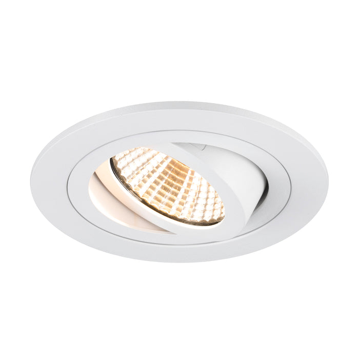 SLV Aluminium NEW TRIA® 75, recessed ceiling light, 3000K, 38°, IP 20, round, white