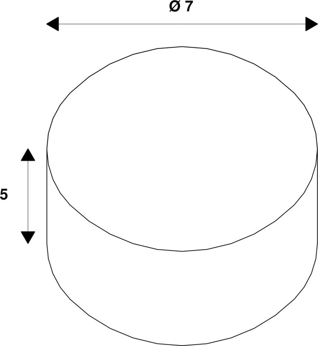Dimensioned drawing of SLV NEW TRIA®, LED module, round, 3000K, 60°, PHASE, black