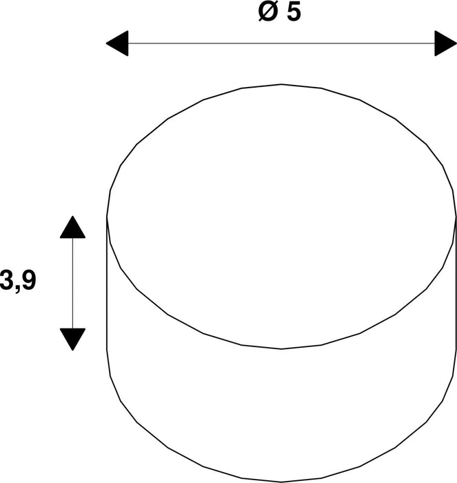 Dimensioned drawing of SLV NEW TRIA®, LED module, round, 1800-3000K, 60°, PHASE, black