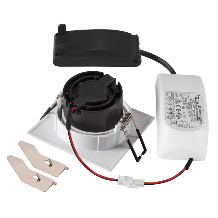 Back view product picture of SLV Aluminium NEW TRIA® 68, recessed ceiling light, 1800-3000K, 60°, IP 20, square, white