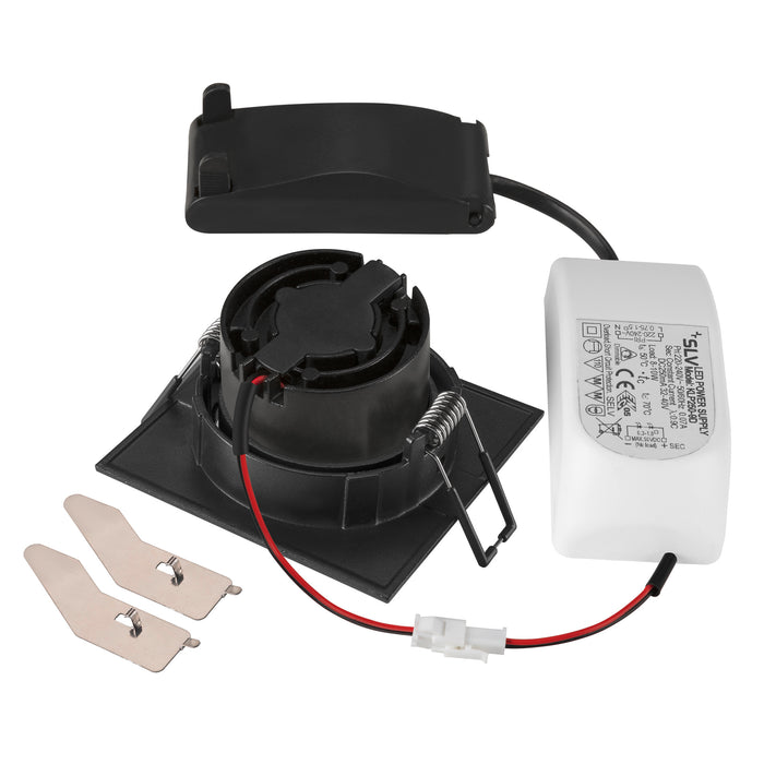 Back view product picture of SLV Aluminium NEW TRIA® 68, recessed ceiling light, 1800-3000K, 60°, IP 20, square, black