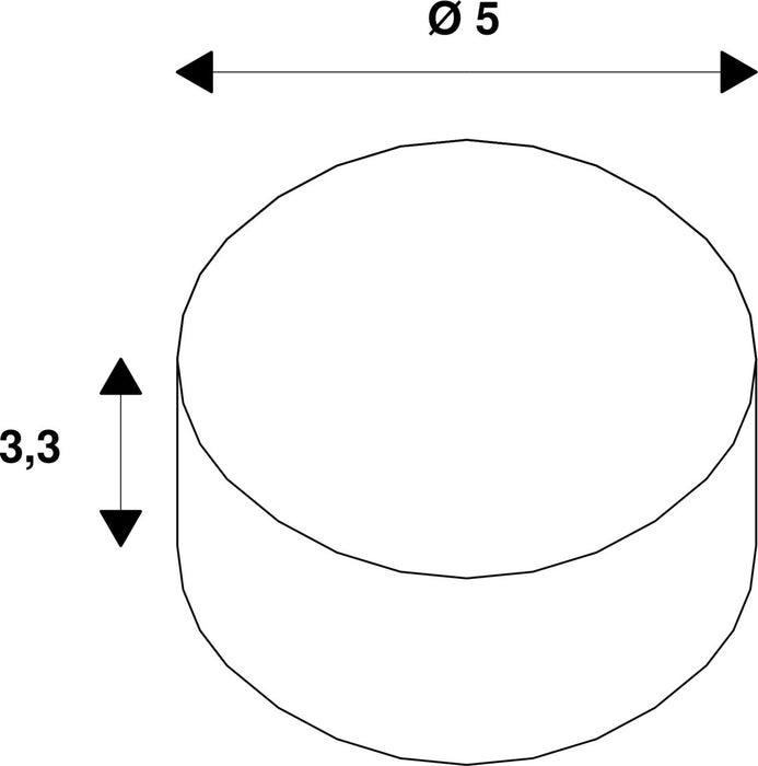 Dimensioned drawing of SLV NEW TRIA® UNIVERSAL, LED module, 2500/3000/4000K, 60°, PHASE, black