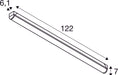 Dimensioned drawing of SLV INDUSTRY BATTEN V 1200, 18/32W 830/840/857