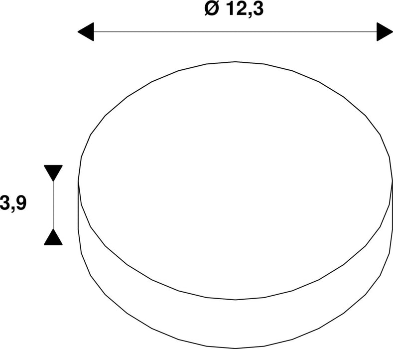 Dimensioned drawing of SLV Aluminium DOWNLIGHT V 150, 9/15W 830/840 IP54