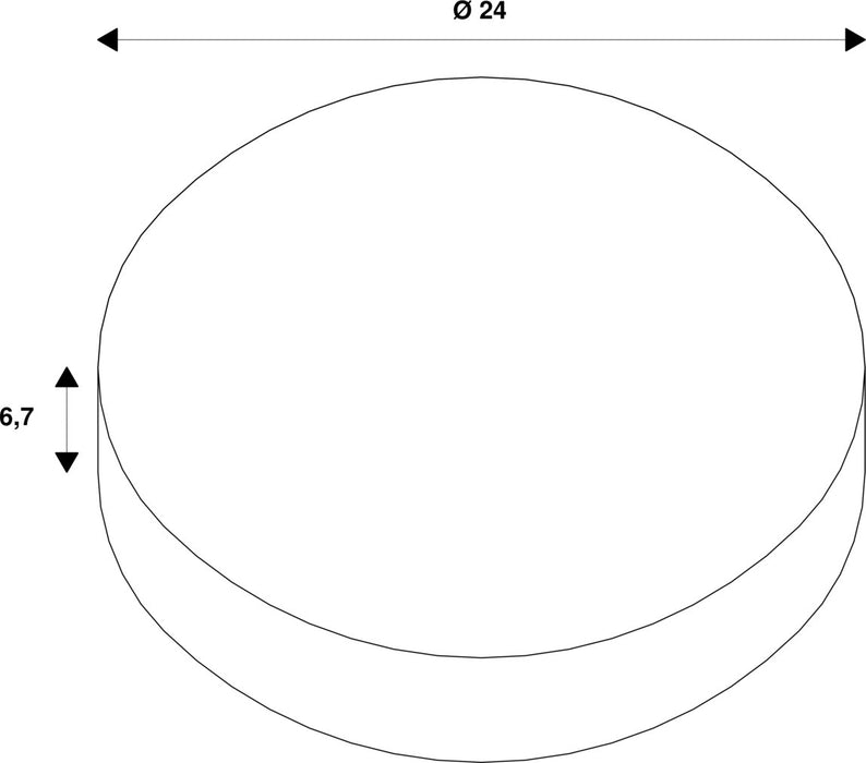 Dimensioned drawing of SLV LALU® TETRA 24, Lampshade, Mix&Match, H:6.7 cm, black