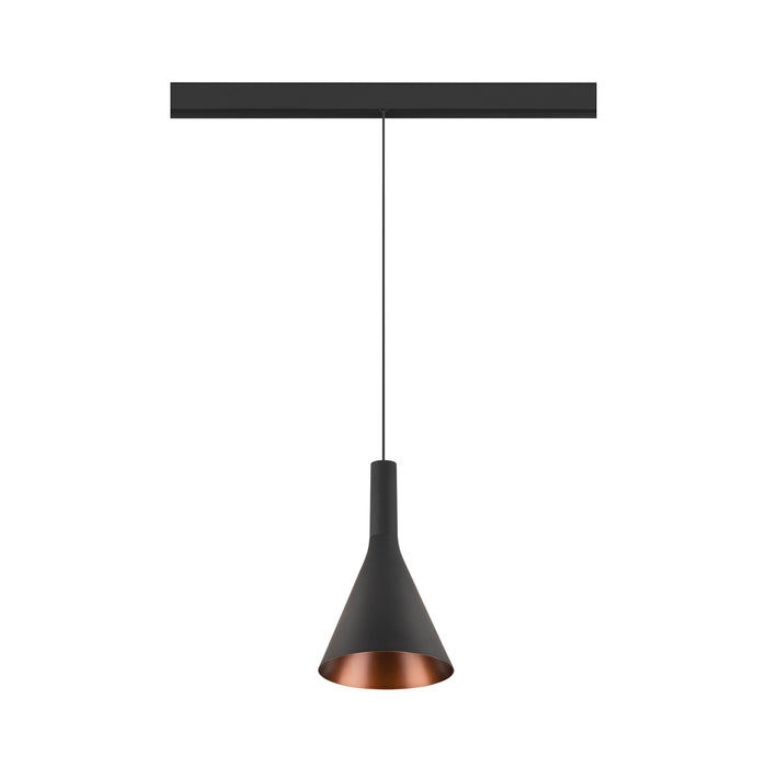 View from the right side product picture of SLV LALU® CONE 15, Lampshade, Mix&Match, H:17 cm, black