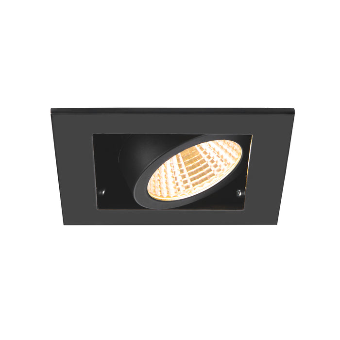 Bottom view product picture of SLV Aluminium KADUX, recessed ceiling light, single, 3000K, 38°, IP 20, square, black