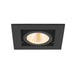 Front view product picture of SLV Aluminium KADUX, recessed ceiling light, single, 3000K, 38°, IP 20, square, black