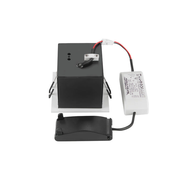 Back view product picture of SLV Aluminium KADUX, recessed ceiling light, single, 3000K, 38°, IP 20, square, white