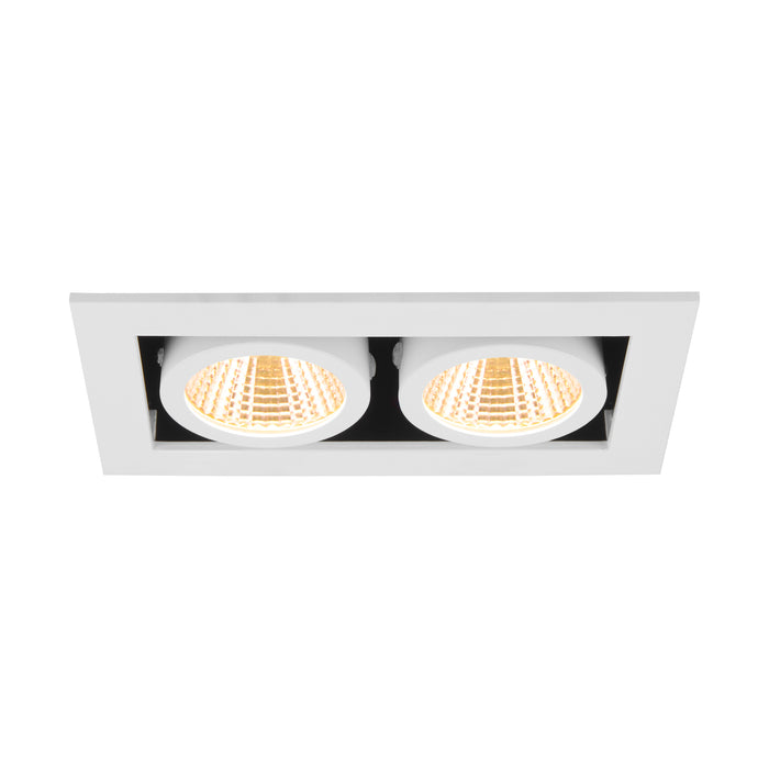 Front view product picture of SLV Aluminium KADUX, recessed ceiling light, double, 3000K, 38°, IP 20, square, white