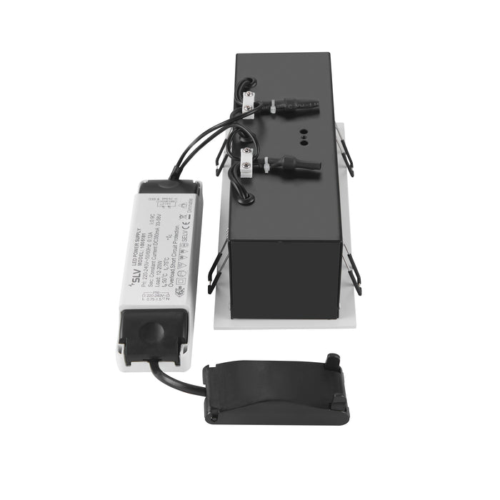 Back view product picture of SLV Aluminium KADUX, recessed ceiling light, triple, 3000K, 38°, IP 20, square, white