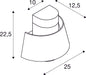 Dimensioned drawing of SLV PHOTONI, wall-mounted light, conical, 1x max. 13W, E27, black