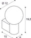 Dimensioned drawing of SLV VARYT, wall-mounted light, round, 1x max. 6W E14, copper