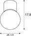Dimensioned drawing of SLV VARYT, ceiling-mounted light, round, 1x max. 6W E14, white