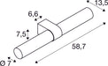 Dimensioned drawing of SLV LYGANT double, wall-mounted light, 3000K, 11W, brass