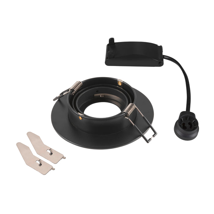 Back view product picture of SLV Aluminium NEW TRIA® 75 XL, recessed ceiling light, round, max. 10W , GU10, black