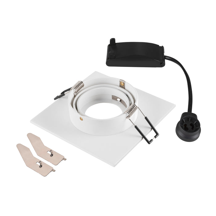 Back view product picture of SLV Aluminium NEW TRIA® 75 XL, recessed ceiling light, square, max. 10W , GU10, white