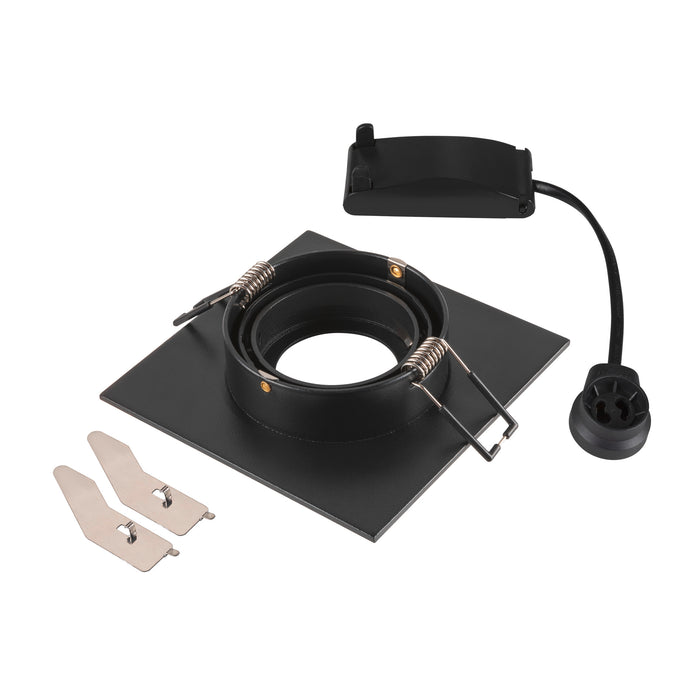 Back view product picture of SLV Aluminium NEW TRIA® 75 XL, recessed ceiling light, square, max. 10W , GU10, black