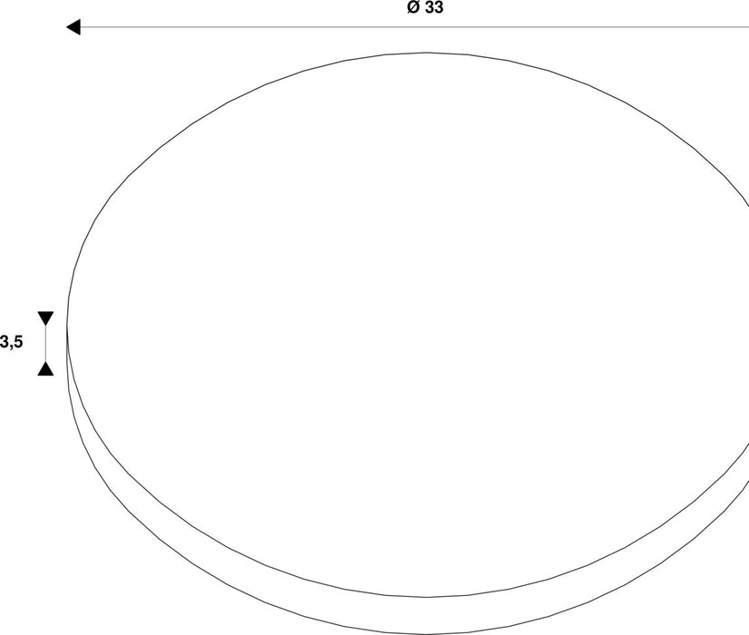 Dimensioned drawing of SLV LALU®, Lampshade, E27 Base, Mix&Match, H:3.5 cm, bronze