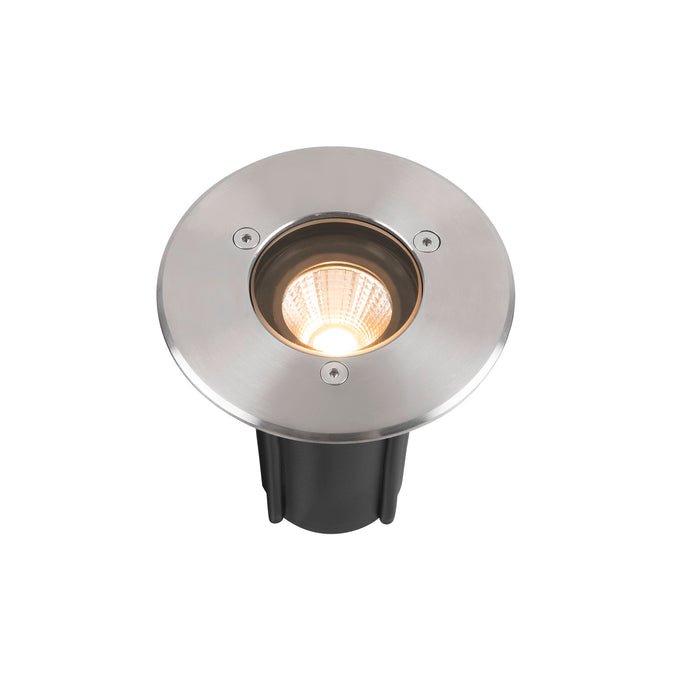 Back view product picture of SLV DASAR® S, recessed floor light, round, 4W, 3000K, 24°, IP67, cylindrical, anthracite