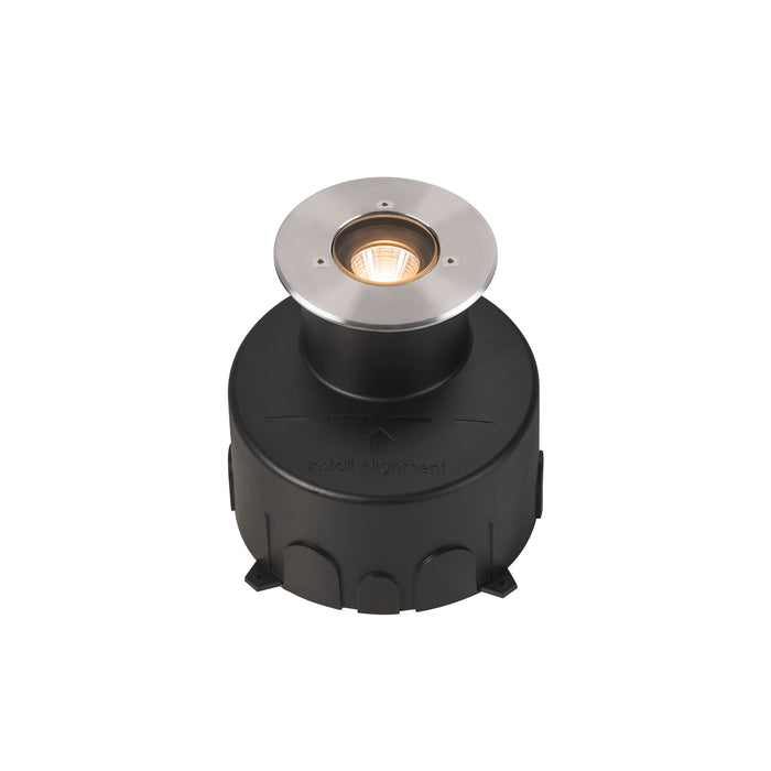 View from the right side product picture of SLV DASAR® S, recessed floor light, round, 4W, 3000K, 24°, IP67, cylindrical, anthracite