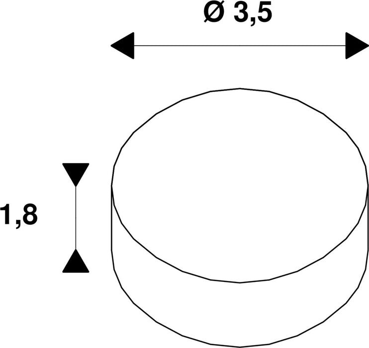 Dimensioned drawing of SLV Reflector for DASAR® S/M, 15°