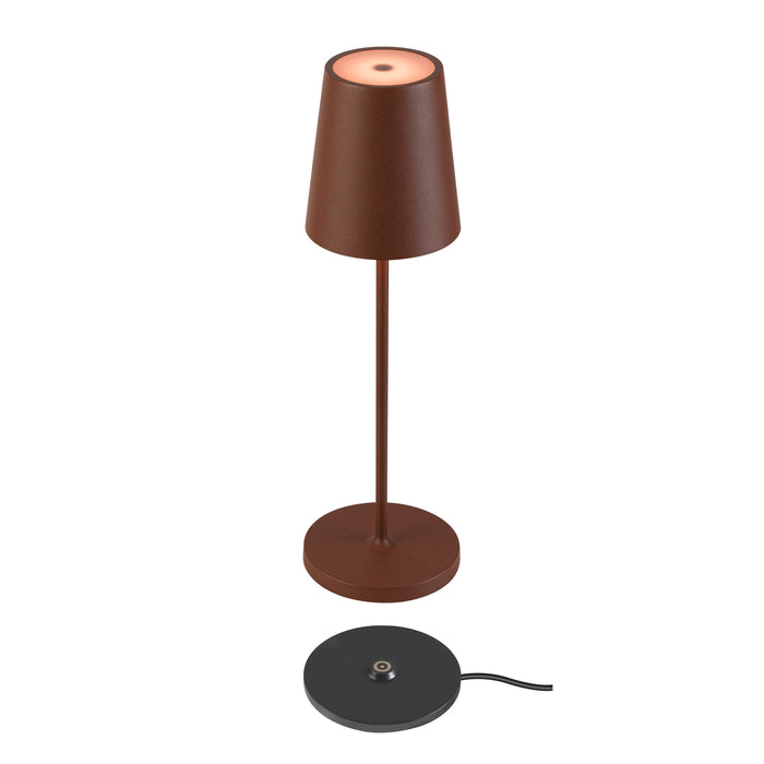 Bottom view product picture of SLV VINOLINA TWO, table lamp, battery-powered, IP65, 2200/2700/3000K, TOUCH, rust