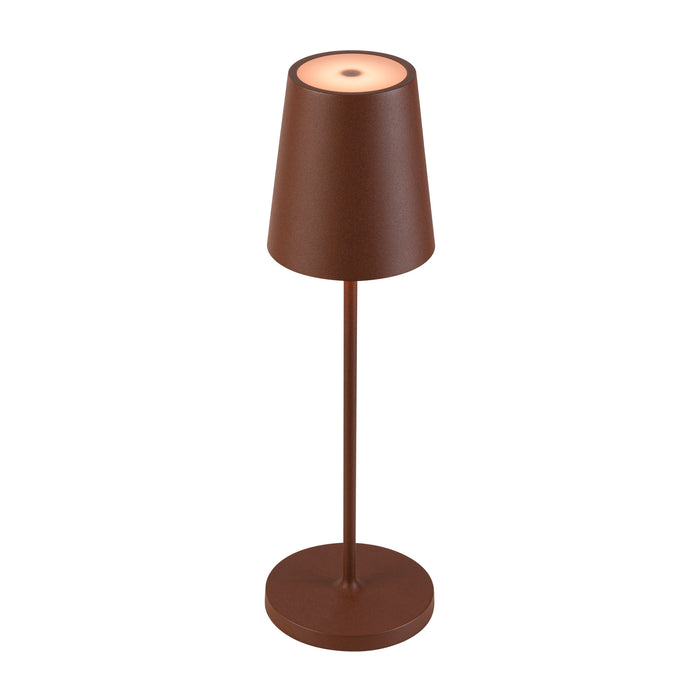 Front view product picture of SLV VINOLINA TWO, table lamp, battery-powered, IP65, 2200/2700/3000K, TOUCH, rust