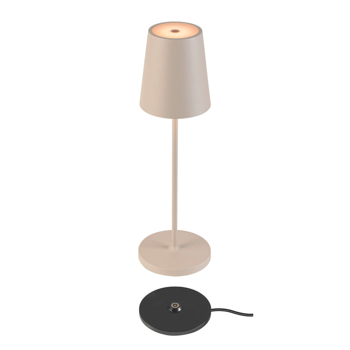 Bottom view product picture of SLV VINOLINA TWO, table lamp, battery-powered, IP65, 2200/2700/3000K, TOUCH, beige