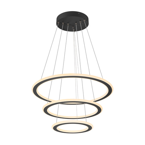 SLV ONE FLAT, pendant light, triple, 300cm, 2700/3000K, DALI 2, Touch, black