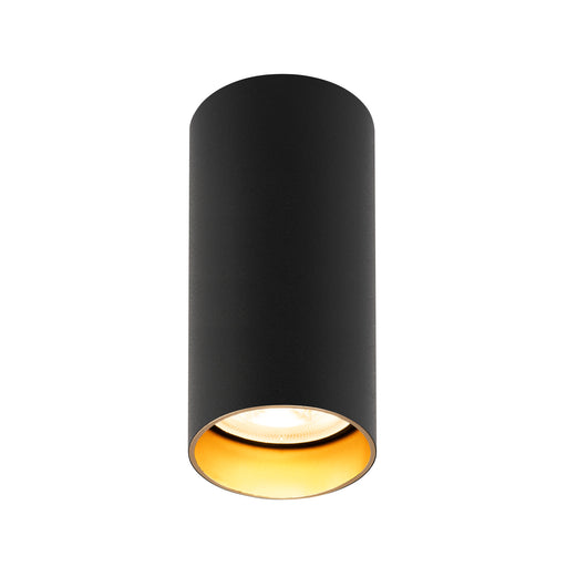 SLV KAMI, ceiling-mounted light, round, 1x max. 10W, GU10, matt black/gold
