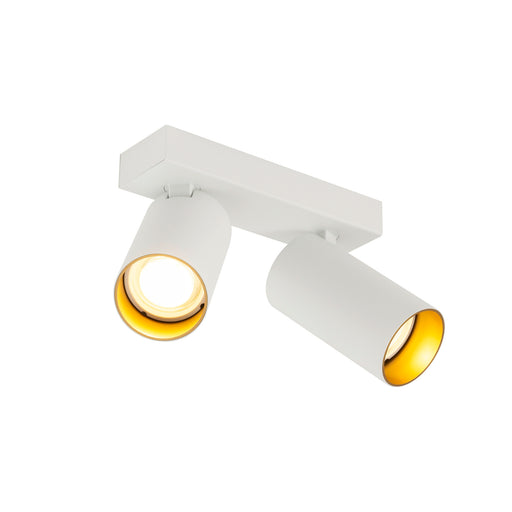 SLV KAMI, ceiling-mounted light, double, 2x max. 10W, GU10, white/gold