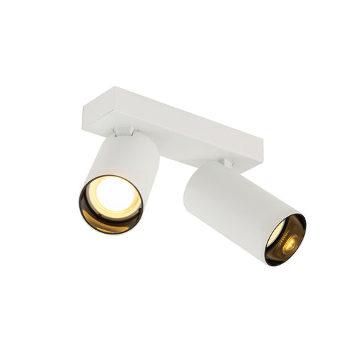 SLV KAMI, ceiling-mounted light, double, 2x max. 10W, GU10, white/black