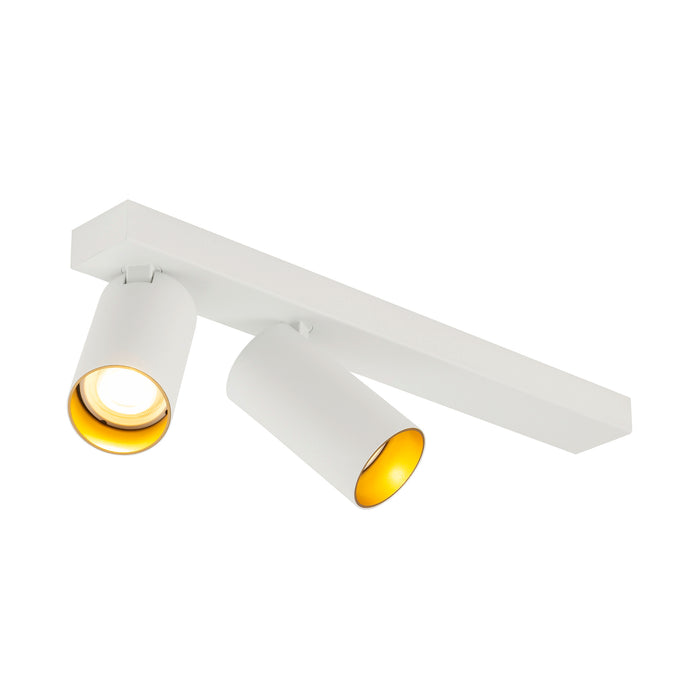 SLV KAMI, ceiling-mounted light, double, long, 2x max. 10W, GU10, white/gold