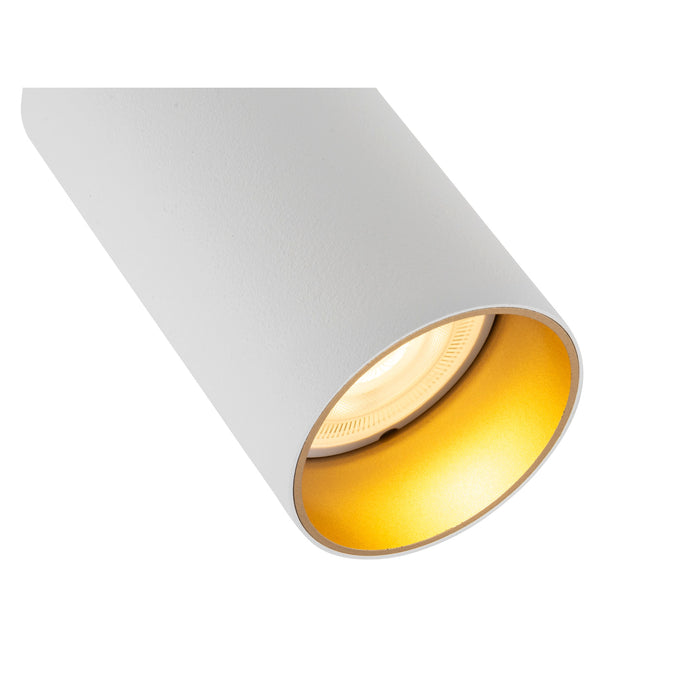 Bottom view product picture of SLV KAMI, ceiling-mounted light, double, long, 2x max. 10W, GU10, white/gold