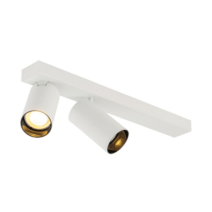 SLV KAMI, ceiling-mounted light, double, long, 2x max. 10W, GU10, white/black