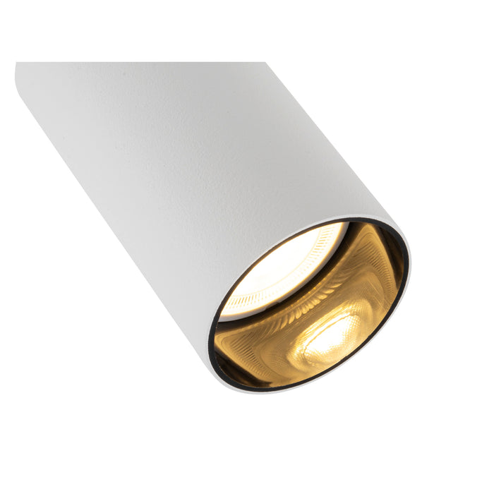 Bottom view product picture of SLV KAMI, ceiling-mounted light, double, long, 2x max. 10W, GU10, white/black