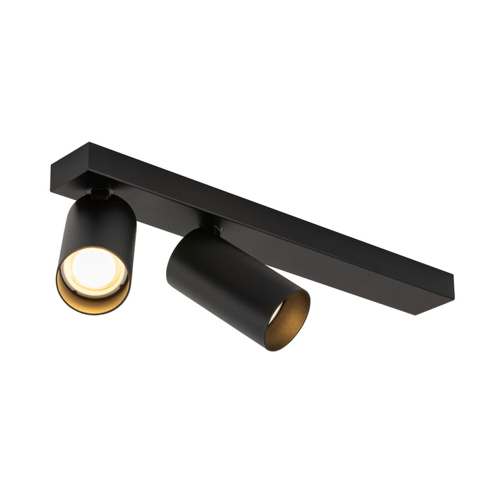 SLV KAMI, ceiling-mounted light, double, long, 2x max. 10W, GU10, black