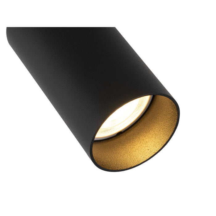 Bottom view product picture of SLV KAMI, ceiling-mounted light, double, long, 2x max. 10W, GU10, black